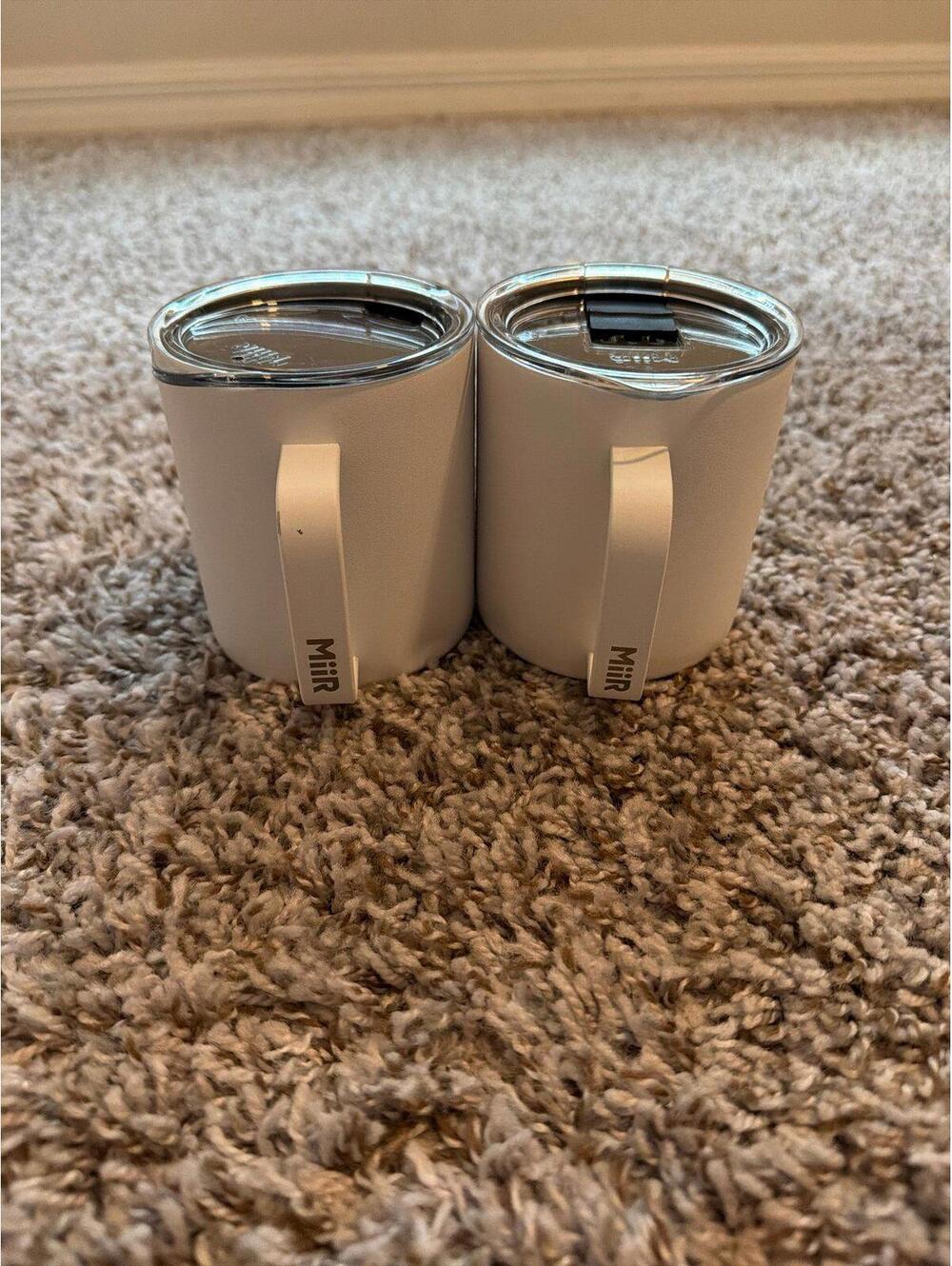 MiiR White Stainless Steel Coffee Mug Set with Lids Lot of 2